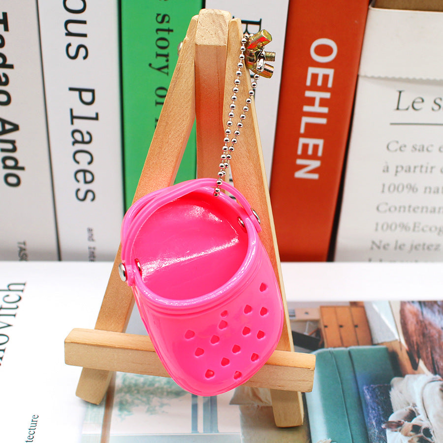 Wholesale PVC Mini 6 Color Hole Shoe Keychain